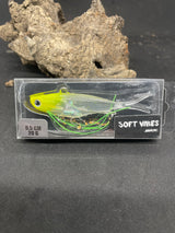 Shammy Vibes 95mm fishing soft vibes Yellow Dipped
